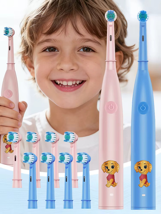 Ms.Dear Elektrische Zahnbürste für Kinder, Cartoon-Design, Rot - Bild 2