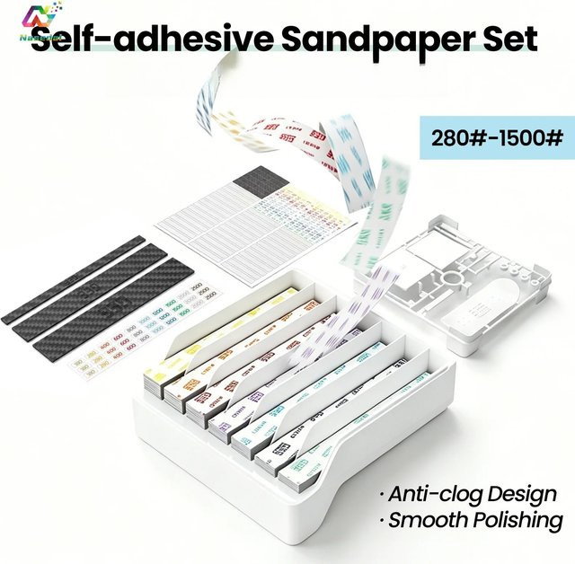 Geehobby Selbstklebendes Schleifpapier-Set für Nass- und Trockenschleifen im Modellbau für Kunststoff und Harz-Figuren - Bild 1