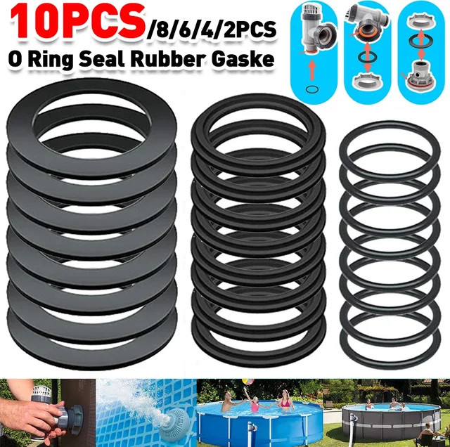 Intex O-Ring Dichtung Ersatzset aus Gummi in Schwarz für Poolzubehör - Bild 1