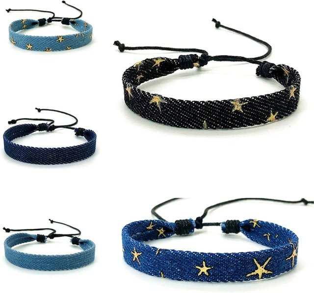 Armband Denim, blau, Stern Muster, Unisex - Bild 1