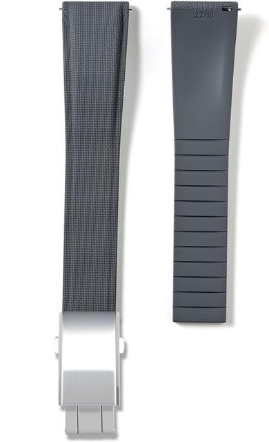 PINSENDA Uhrenarmband FKM-Gummi, 21mm, grau/silber, Herren - Bild 1