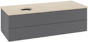 V&B Waschtischunterschrank Antao mit Frontstruktur in Anthrazit, B/T/H: 120 x 50 x 50 cm - Bild 1