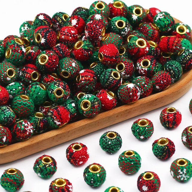 JHNBY Perlen Weihnachtsstern, Rot, Grün, 15 mm, Bunt, Unisex - Bild 1
