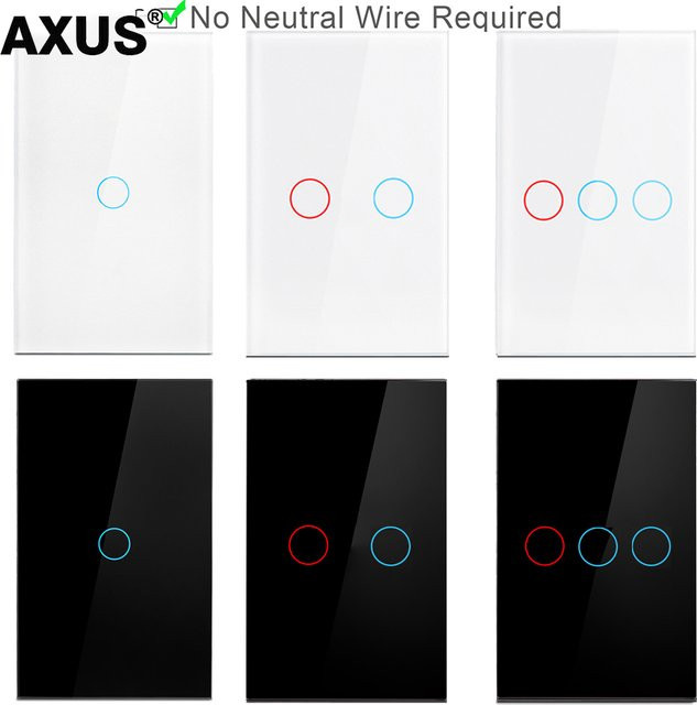 Axus Touch-Schalter mit LED-Panel aus gehärtetem Kristallglas in Weiß - Bild 1