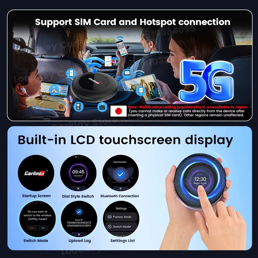 Carlinkit Android 15 AI Box Kabelloser CarPlay und Android Auto Adapter mit 5G LTE Unterstützung für BMW, Schwarz - Bild 4