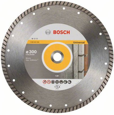Bosch Diamanttrennscheibe Universal Turbo in Silber für Beton, Durchmesser: 300 mm, Bohrung: 22,23 mm - Bild 1