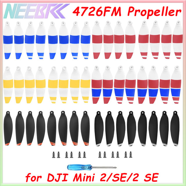 DJI Propeller Set 4726F für Mavic Mini 2, Mini SE und Mini 2 SE 4K Drohnen, 8 Stück, Geräuscharm, Silber - Bild 1