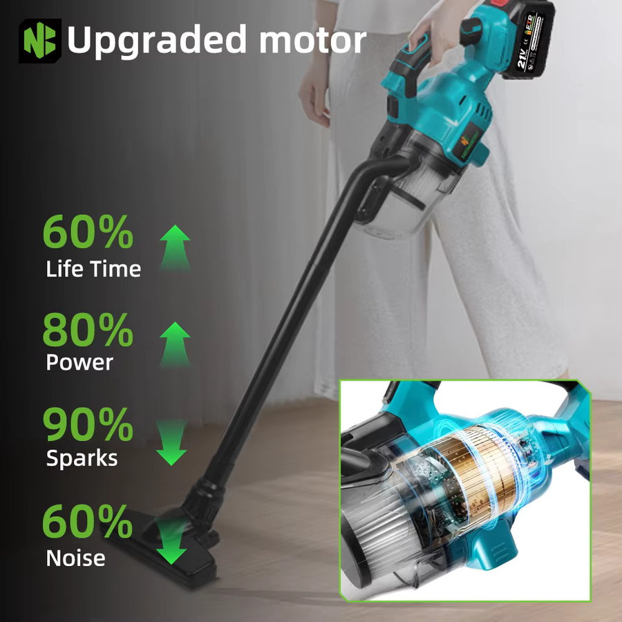 YOFIDRA Bürstenloser Akku-Staubsauger 1800W mit 30KPa Saugkraft und 1,5L Behälter für Makita 18V Akku - Bild 3