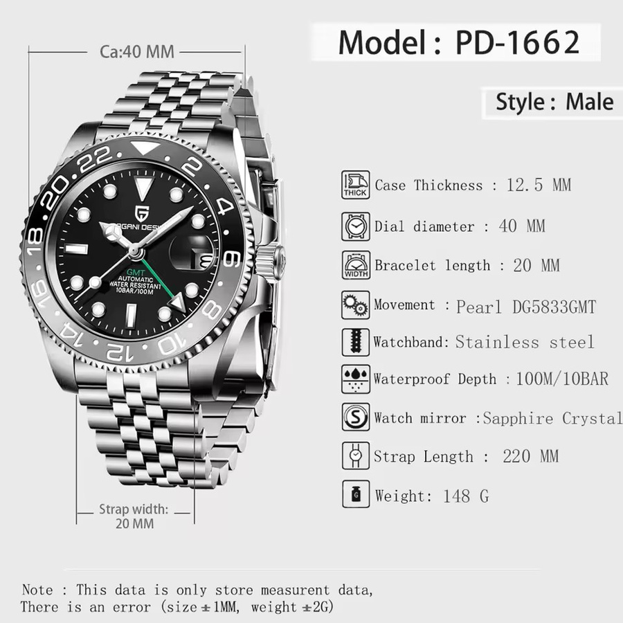 PAGANI DESIGN Armbanduhr, Automatik, Edelstahl, 40 mm, Herren - Bild 5