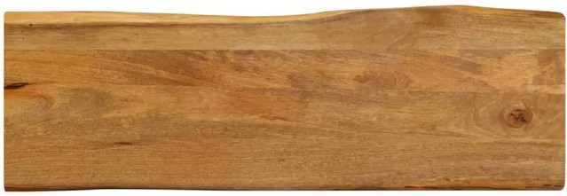 vidaXL Tischplatte aus Massivholz Mango mit Baumkante, Farbe: Braun, B/T/H: 120 x 40 x 2,5 cm - Bild 1