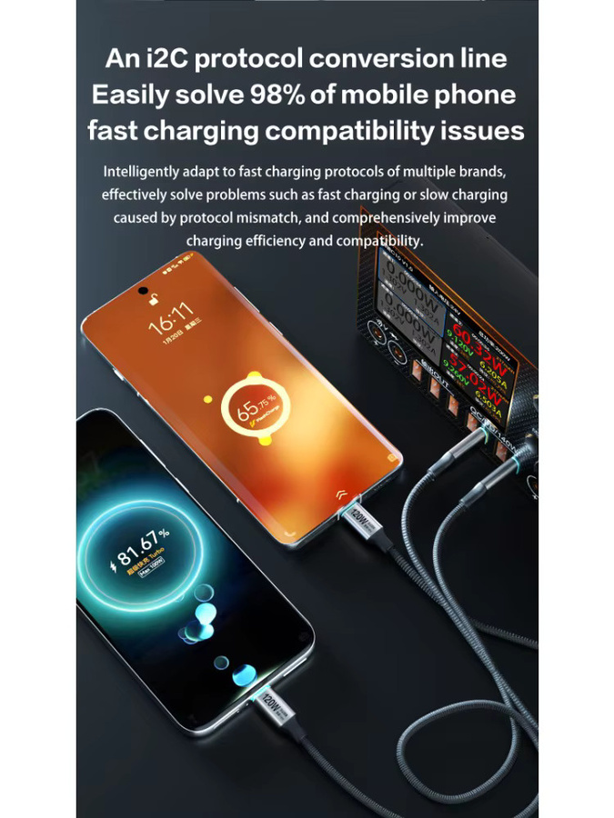 i2c Turbo TU1/TU2 Universal-Blitz-Ladekabel mit präziser Erkennung für die Mobiltelefon-Reparatur - Bild 6