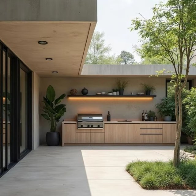 MODX Outdoor-Küchenset BBQ-Insel mit Grill und Aufbewahrungseinheit in Braun - Bild 1