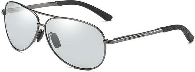 Binchi Outdoor Equipment Sonnenbrille Aviator, Metall, grau, Unisex, polarisiert - Bild 1