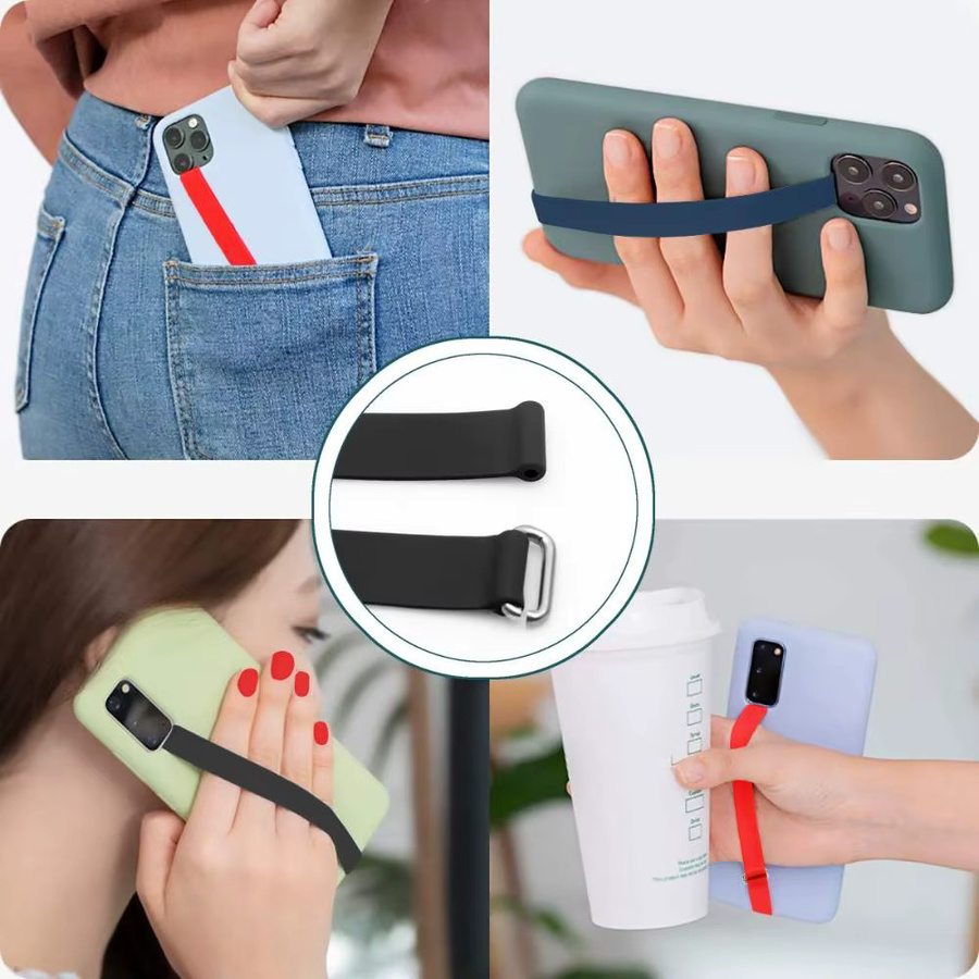 Elastisches Silikon Telefon Strap Armband als Halter und Fingerring in Pink für iPhone, Samsung, Huawei und Xiaomi - Bild 2