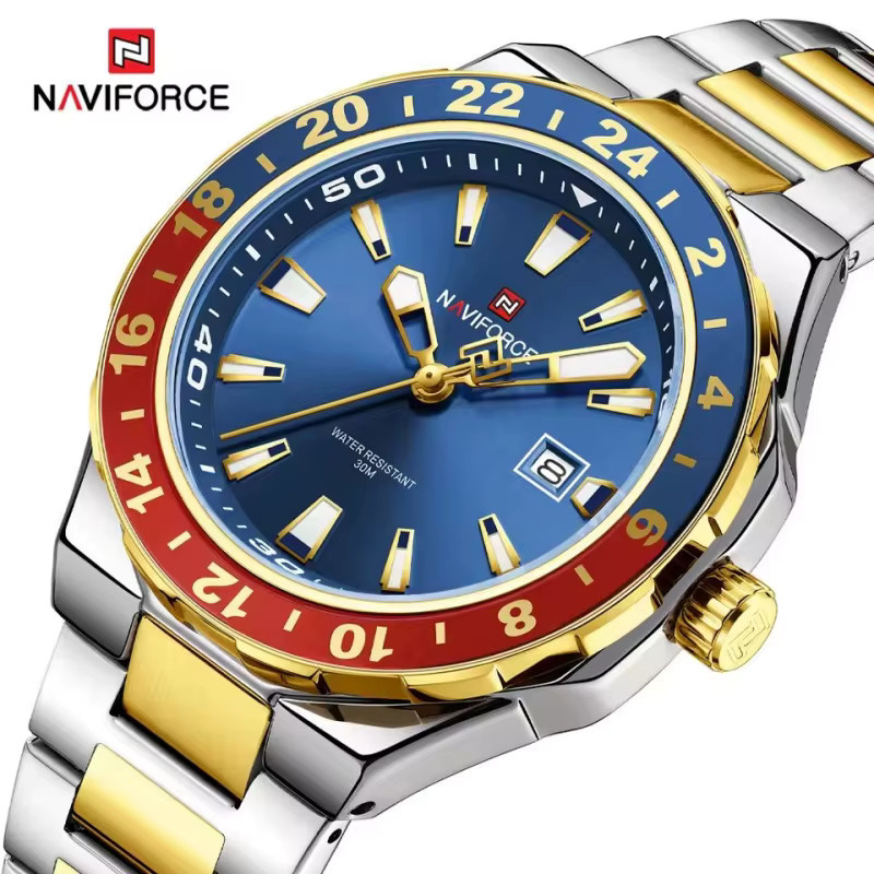 NAVIFORCE Armbanduhr, Quarz, Edelstahl, Blau, Herren - Bild 2