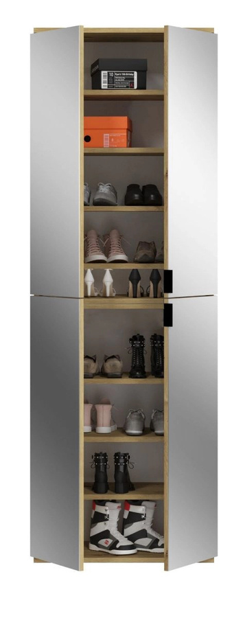 Inn.Furn Garderobenschrank Line-Up mit Spiegeltüren in Eiche, B/T/H: 61 x 34 x 193 cm - Bild 4