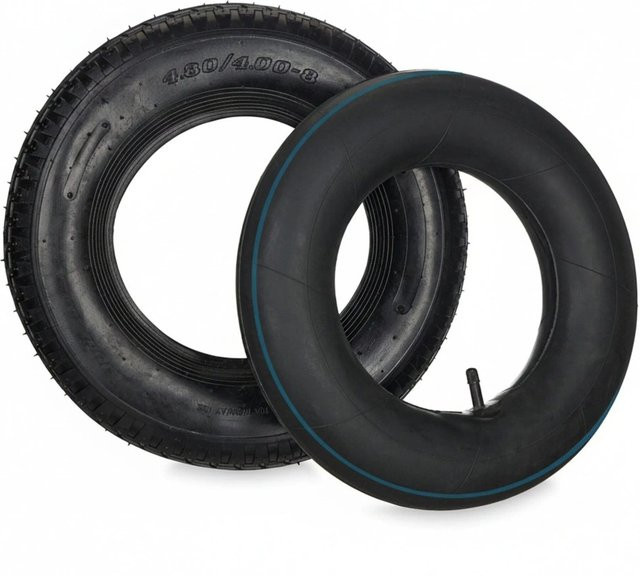 Relaxdays Schubkarrenrad aus Gummi in Schwarz mit Schlauch, Durchmesser: 40 cm, Breite: 10 cm - Bild 1