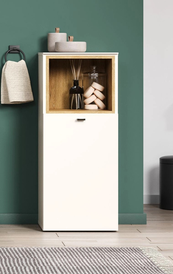 Badezimmer Kommode Jardins von TOP.FURN in Kaschmir Sand und Eiche, B/T/H: 40 x 40 x 95 cm - Bild 5
