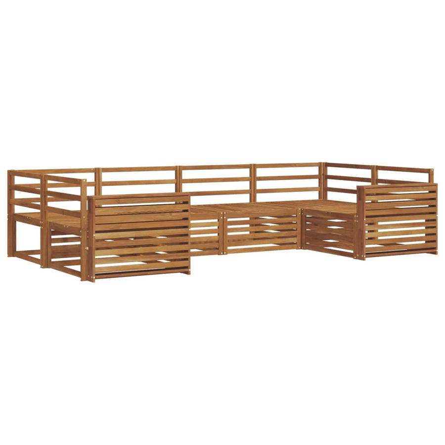 vidaXL Sofagarnitur 6-teilig aus Massivholz Akazie in Braun mit modernem Latten-Design - Bild 2