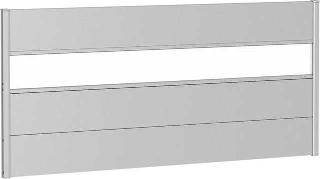 Biohort Wandpaneel Sichtschutz aus feuerverzinktem Stahlblech mit Acrylglas in Silber Metallic, Breite: 90 cm, Höhe: 200 cm - Bild 1