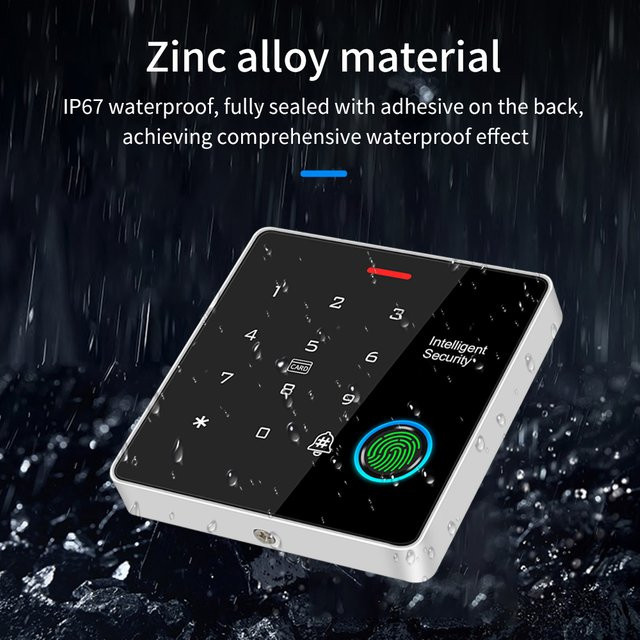 LUCKING DOOR Fingerabdruck-Türsystem aus Zinklegierung mit Tastatur, NFC und RFID-Lesegerät (125 kHz + 13,56 MHz) - Bild 1