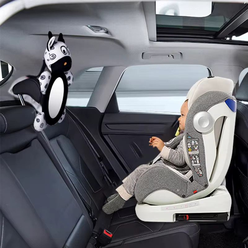 Rücksitz-Spiegel für Babys zur Überwachung des Kindersitzes in Schwarz-Weiß - Bild 1