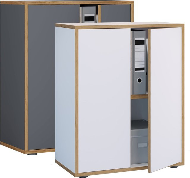 VCM Büroschrank Salia aus Holz mit 2 Drehtüren und internen Regalböden, Breite: 60 cm - Bild 1