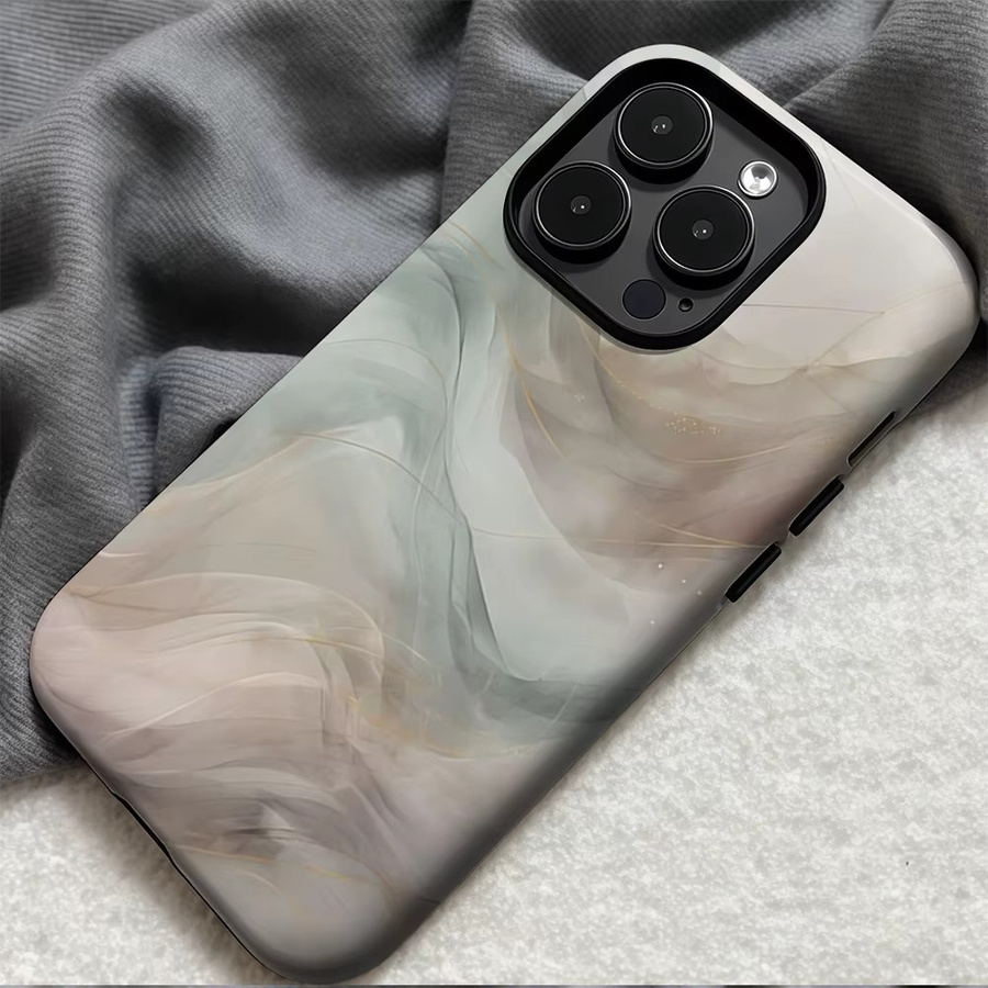 Potdemiel Soft Cloud Swirls iPhone Handyhülle mit stoßfester doppellagiger Rückseite in Multicolour - Bild 5