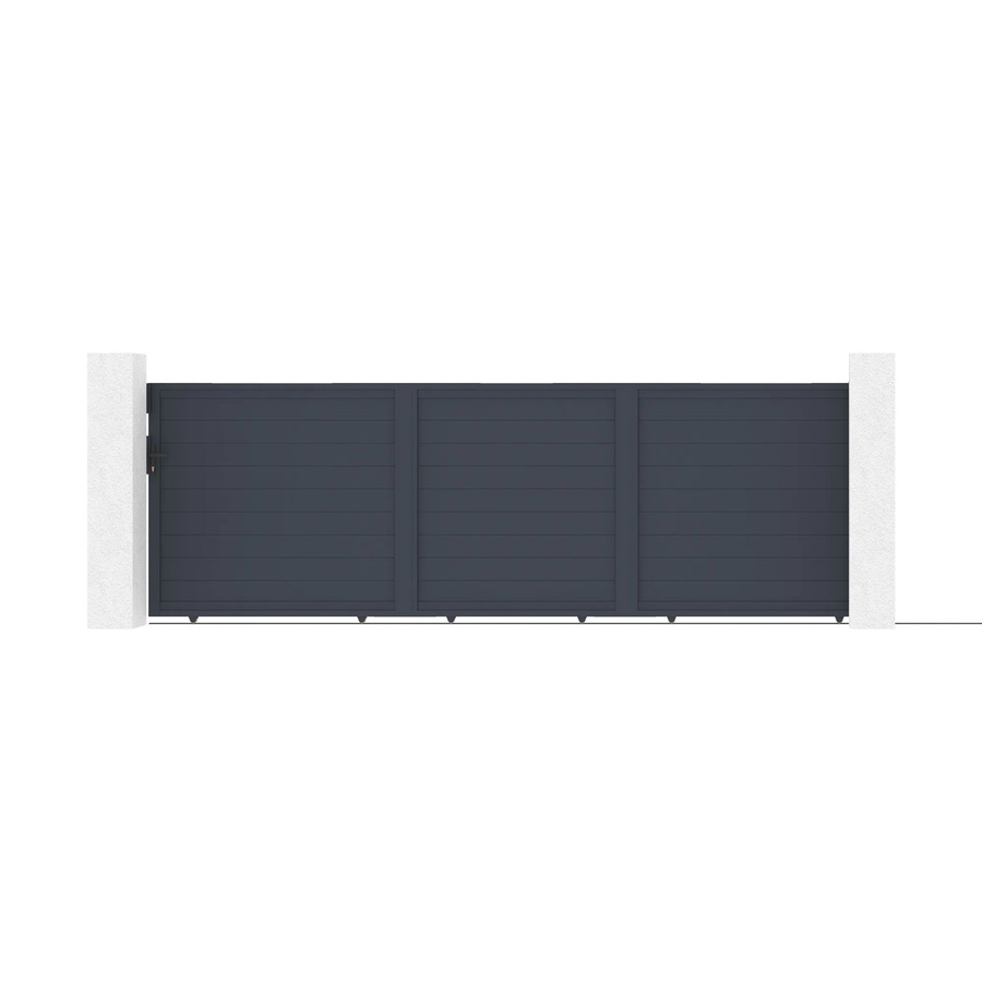 Casanoov Motorisiertes Schiebetor Eiger aus Aluminium in Anthrazit und Grau mit Ranger C300 Motorisierung, B: 500 cm, H: 160 cm - Bild 2