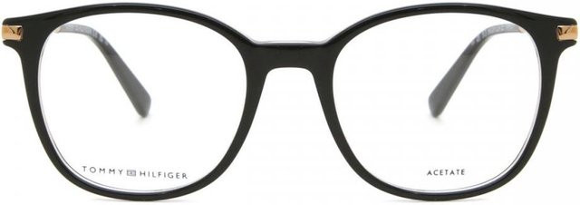 Tommy Hilfiger TH 2050 Korrektionsbrille, Vollrand, Rund, Acetat, Damen, Black Transparent Pink Grey - Bild 1
