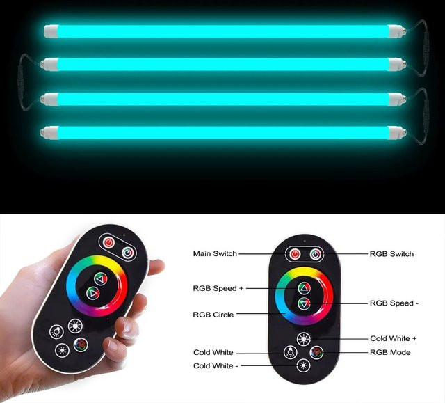 Karibu RGB+W LED Leuchten Set Multicolor mit Fernbedienung für Sauna, B/H: 40 mm x 750 mm - Bild 1