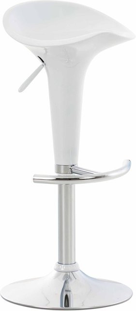 TPFLiving Barhocker Saddle in Weiß mit Chromoptik Metallgestell - Bild 1