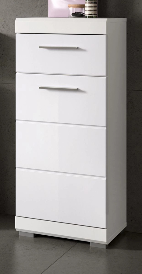 Inn.Furn Badezimmer Kommode Shawn in Weiß Hochglanz, Breite: 37 cm, Höhe: 88 cm - Bild 1
