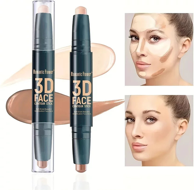 Romantic Flower Doppelkopf-Gesichts-Concealer Konturierungsstift, Dunkelbraun - Bild 1