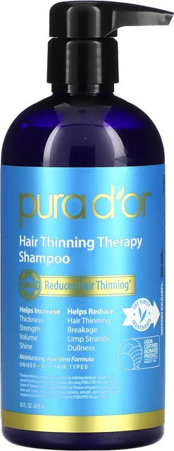 Pura D'or Anti-Feines Haar Therapie Shampoo, 473 ml, Aloe Vera - Bild 1