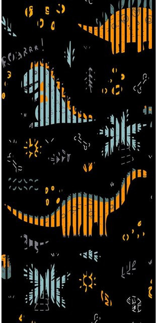 FN Acustico Akustikplatte Dinos 2 aus PET und MDF in Bunt, H x B x T: 2.400 x 1.133 x 19 mm - Bild 1