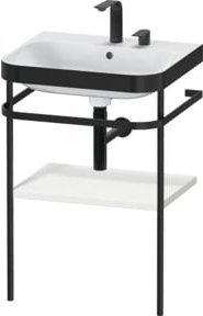 Duravit Möbelwaschtisch-Kombi Happy D.2 Plus in Weiß mit Konsole, 2 HL, B: 57,5 cm, T: 49 cm - Bild 1