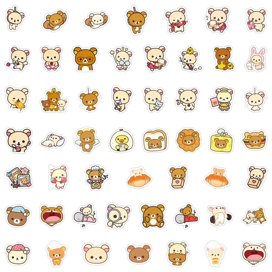 1050 Stück Rilakkuma Aufkleber Set aus wasserfestem Vinyl in Multicolour für Laptop, Handyhülle und Notizbuch - Bild 2