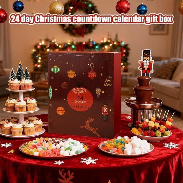 PokeBox Advent-Countdown-Kalender für Weihnachten mit Hirsch-Motiv, Multicolor, 24 Tage - Bild 1
