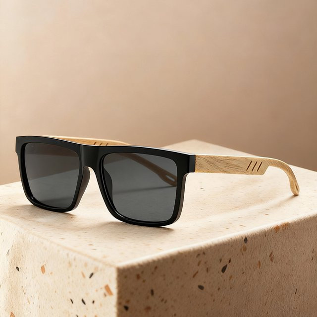WSZ Sonnenbrille, quadratisch, Vollrand, schwarz, Unisex - Bild 1