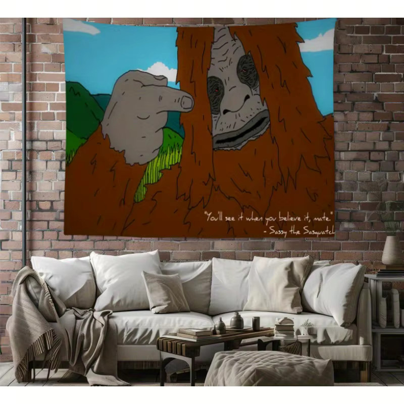 VIKAMA Sassy The Sasquatch Lustiger Meme-Wandteppich, Mehrfarbig, Rechteckig - Bild 4