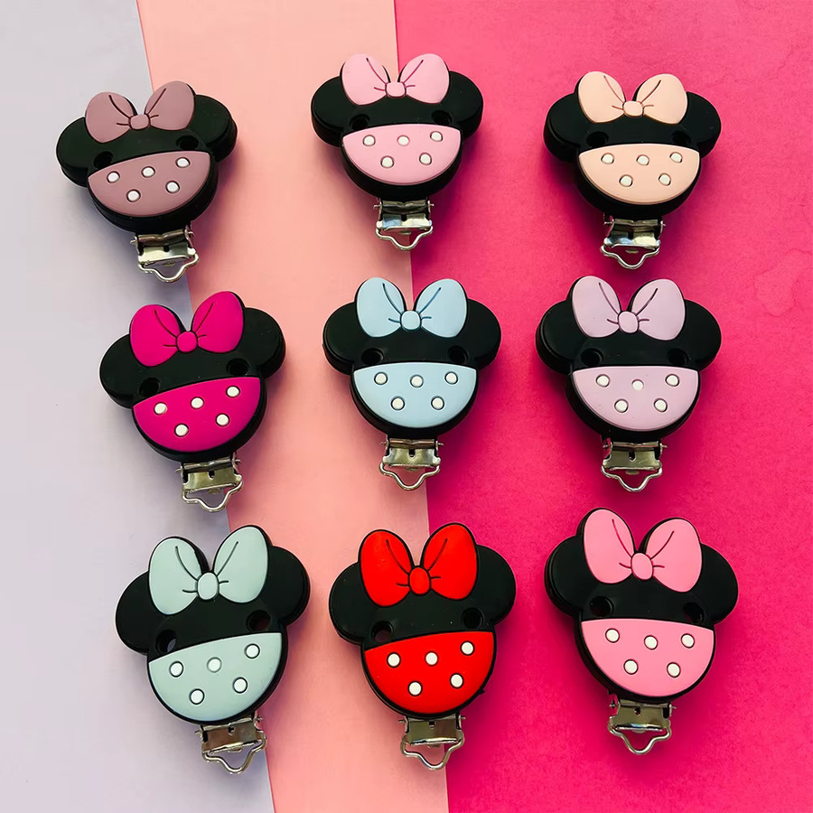 3er Set Lcmombay Silikon Schnuller Clips und Beißringe in Mehrfarbig für Baby DIY Zubehör - Bild 2