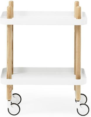 Normann Copenhagen Block Table Beistellwagen aus Stahl und Esche in Weiß - Bild 1