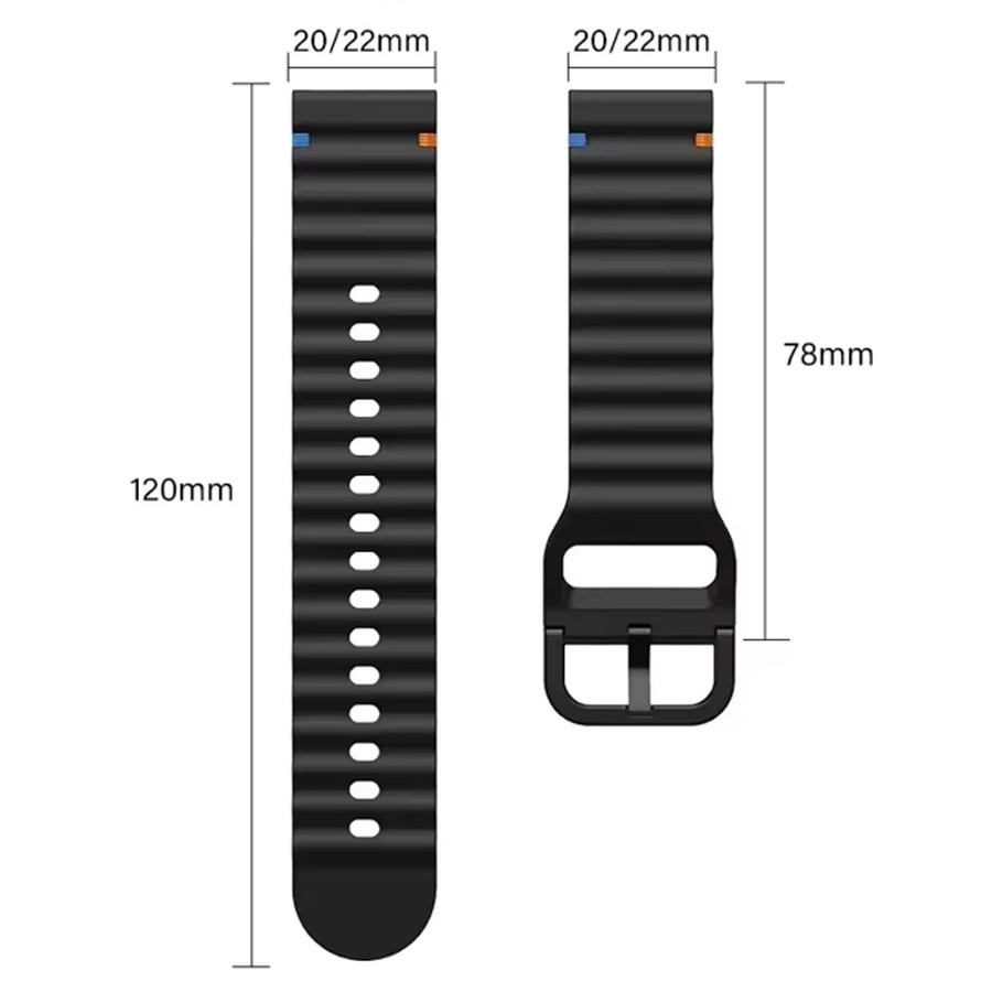 Uhrenarmband Silikon, Schwarz, Unisex - Bild 4