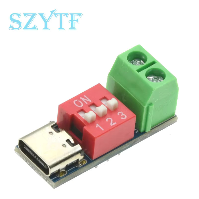 SZYTF Typ-C PD QC Trigger Modul zur Einstellung der DC-Spannung von 5V bis 20V, Multicolour - Bild 2