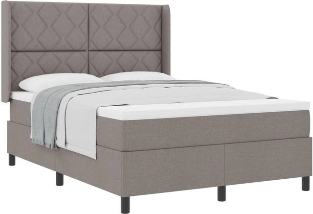 vidaXL Boxspringbett mit Matratze in Taupe, modern und gepolstert, B/T/H: 160 x 200 x 163 cm - Bild 1