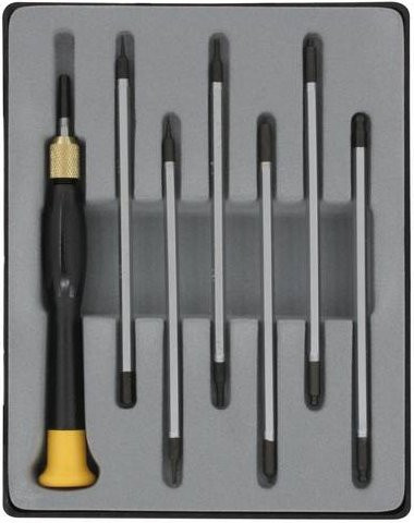 Donau Elektronik 7-teiliges Wechselklingen-Set für Elektronik- und Feinmechanik mit Innen-Sechskant in Silber - Bild 1