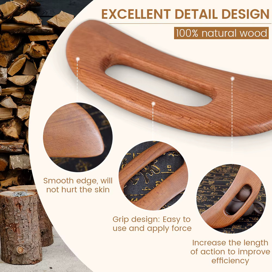 XceeFit Guasha Massagegerät aus Holz, Unisex - Bild 5