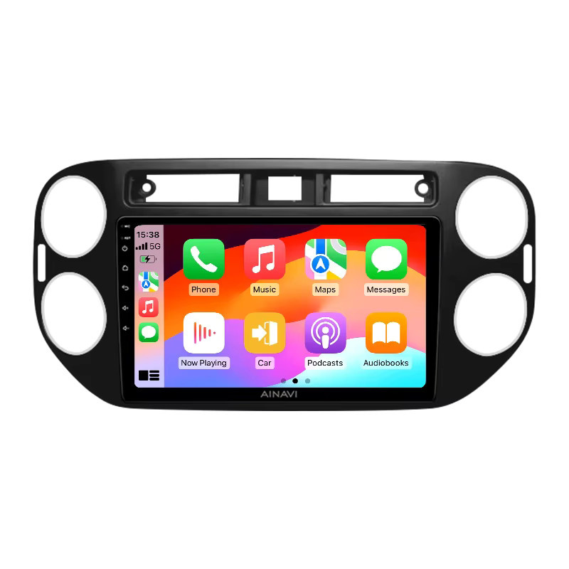 Ainavi Auto Multimedia Radio für Volkswagen VW Tiguan und Golf Plus mit drahtlosem Carplay und HDMI-Ausgang, Schwarz - Bild 7