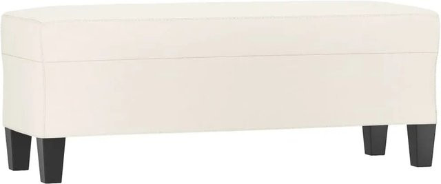 vidaXL Sitzbank in Creme und Beige aus Kunstleder, modern, B/T/H: 100 x 35 x 41 cm - Bild 1